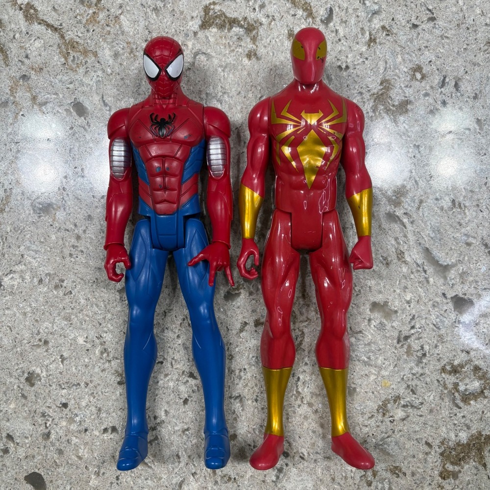 Marvel Spider Man &‎ Iron Spider Action Figure Set Toys lot of 2